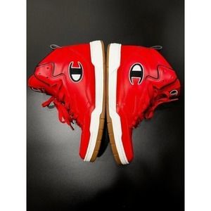 [HARD-TO-FIND] CHAMPION Red Hi-Tops Men's Size 11 M Leather Upper Gum Sole [EUC]